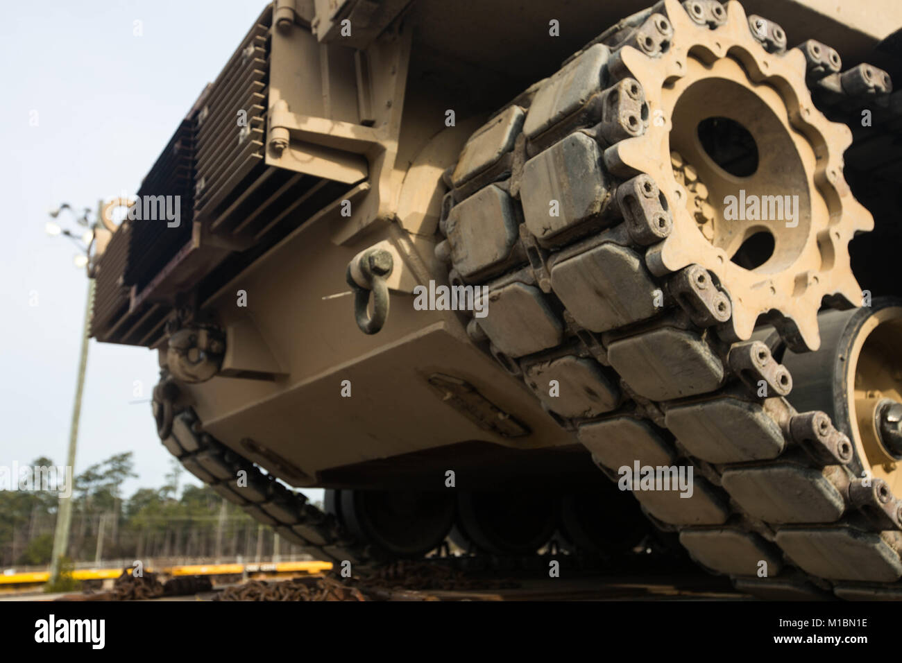 A U.S. Marine Corps M1A1 Abrams Battle Tank with 2nd Tank Battalion