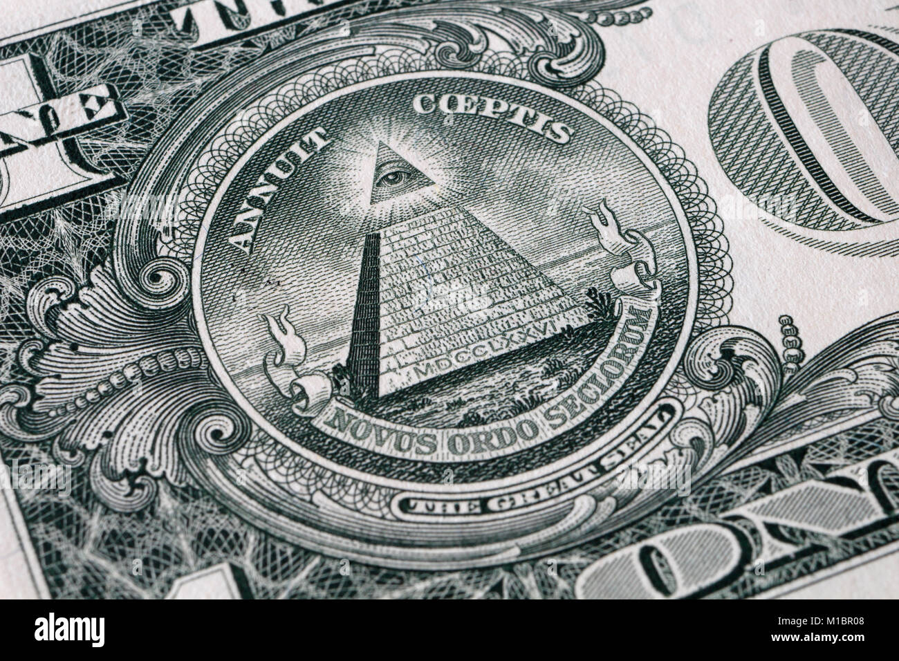 1 Dollar bill, close up Stock Photo