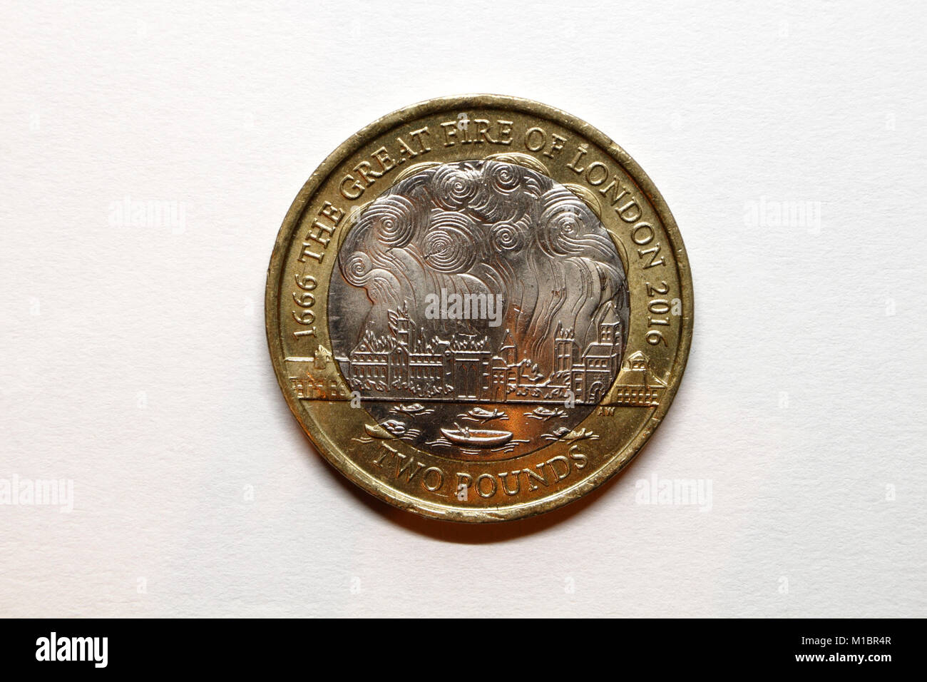 British Two Pound Coin 2016 commemorating the fire of London Stock Photo Alamy