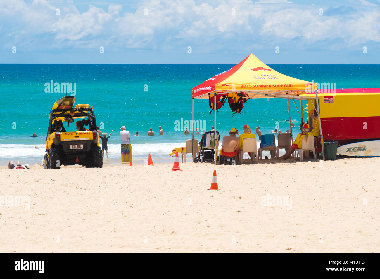 Currumbin, Gold Coast, Queensland, Australia-December 23, 2017 : Australian lifeguards are world-renown for their high levels of skill and knowledge i Stock Photo