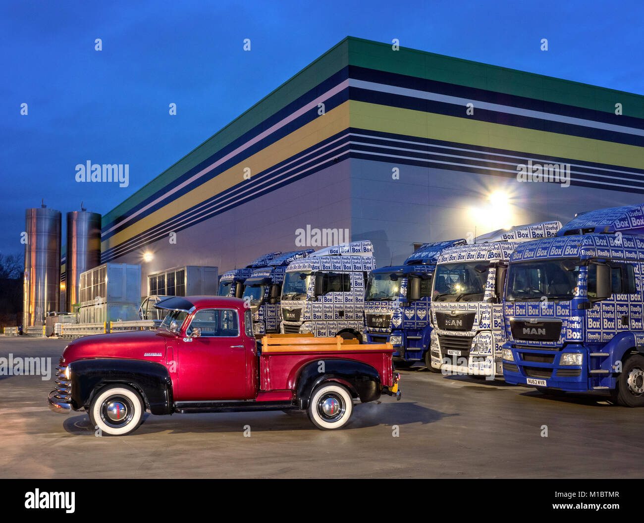 Chevrolet Stepside Pickup truck at Really Usefull factory Castleford Yorkshire UK Stock Photo