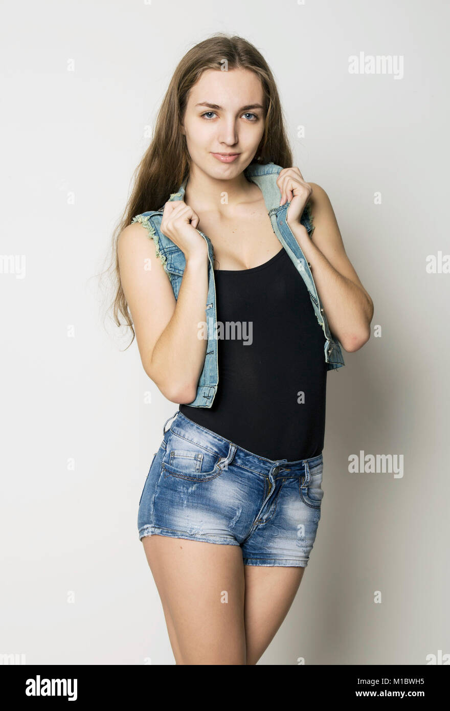 Blonde Shorts Stock Photos and Images - 123RF