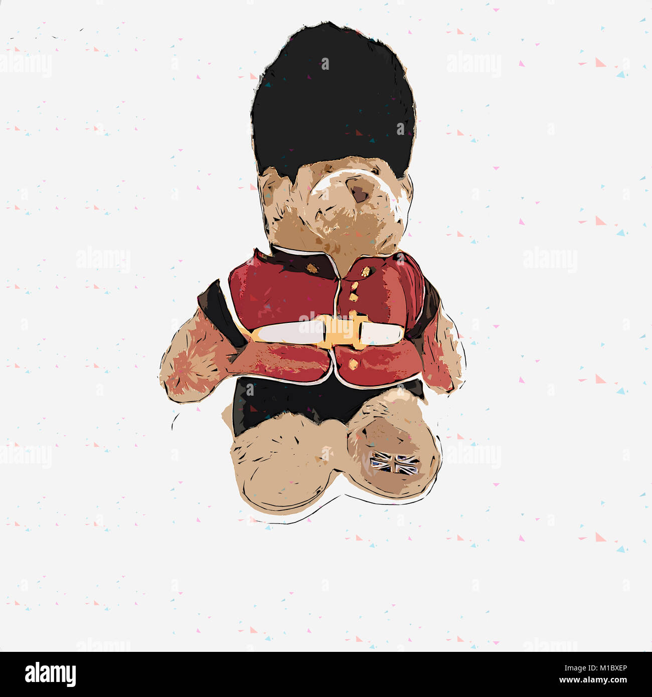 Digitally enhanced image of a British Buckingham Palace beefeater soldier guard Teddy bear stuffed doll Stock Photo