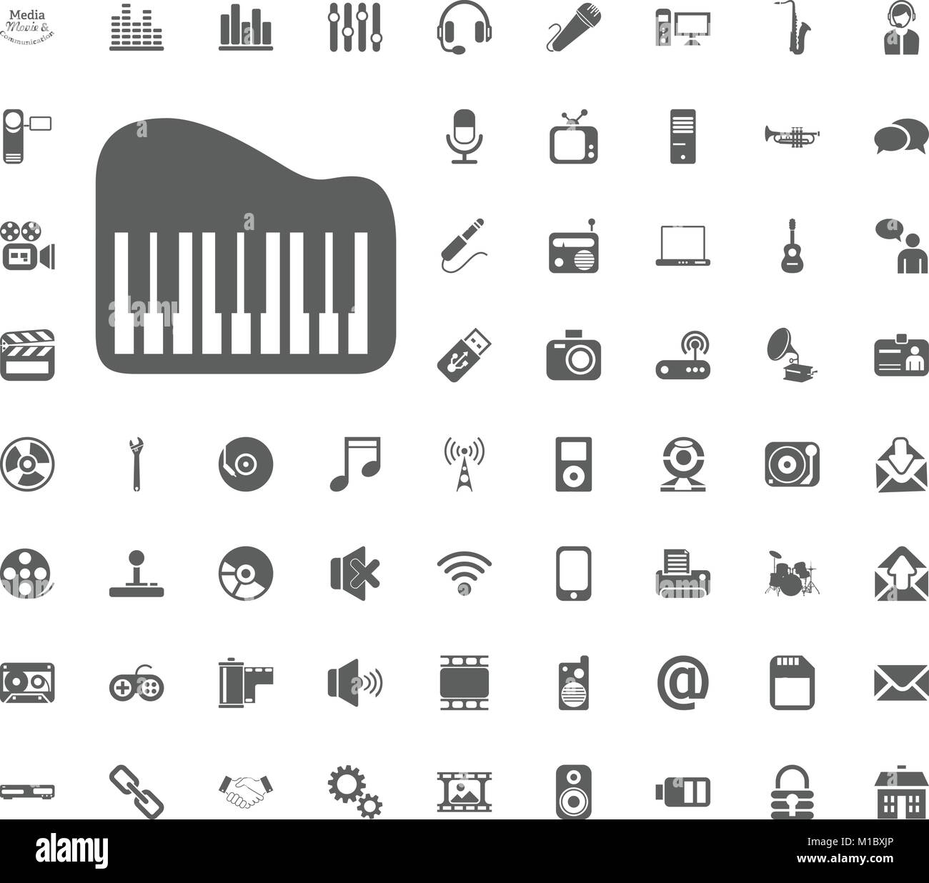 Piano icon. Media, Music and Communication vector illustration icon set ...