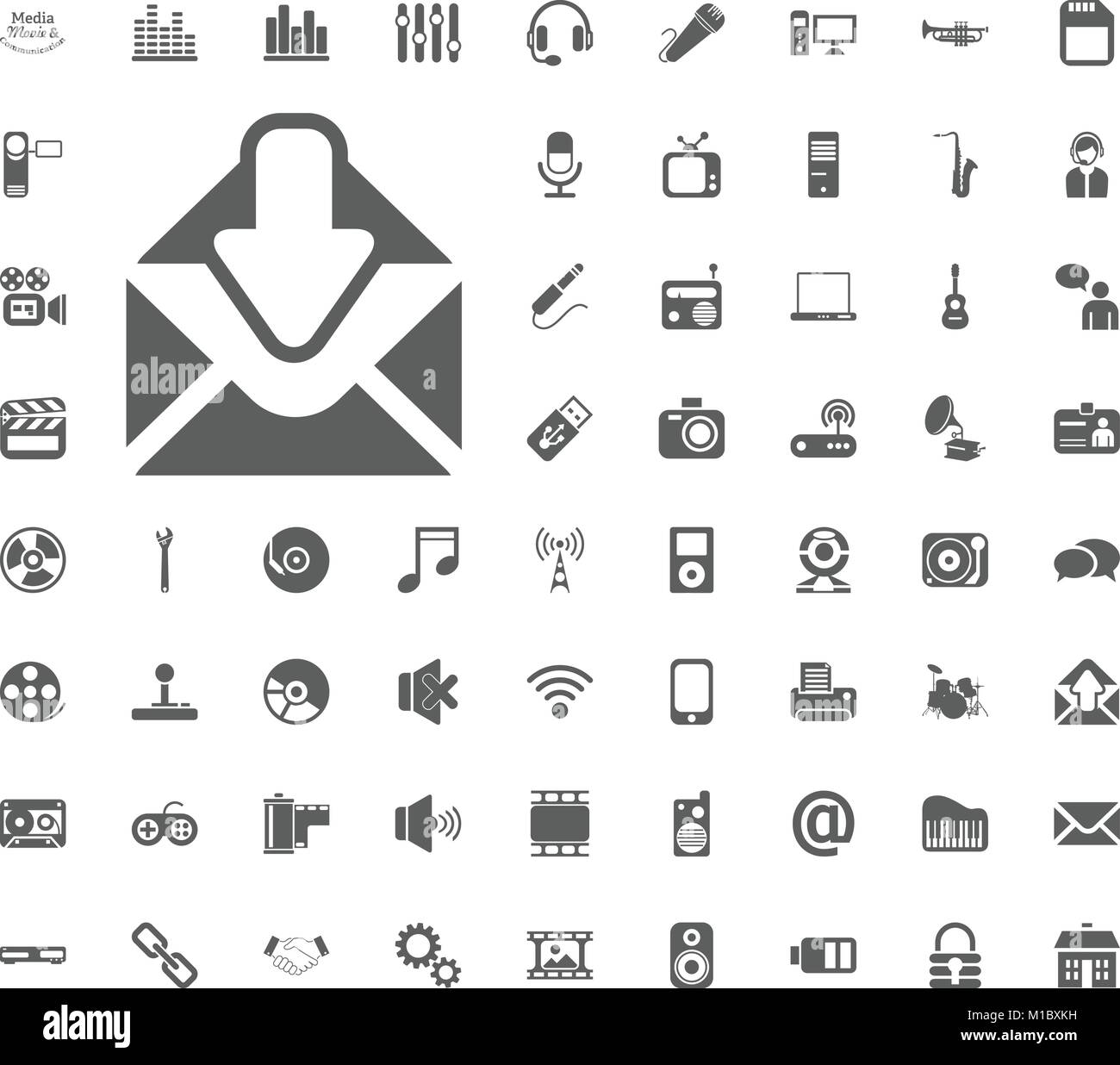 Inbox icon. Media, Music and Communication vector illustration icon set ...