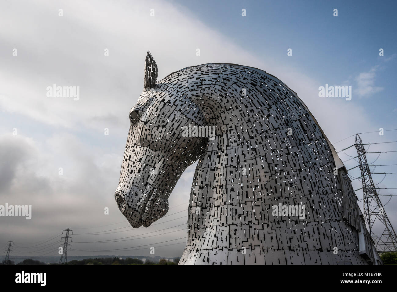 The Kelpies Sculptures Designed By Andy Scott At The Helix Park Falkirk Scotland Uk Stock 