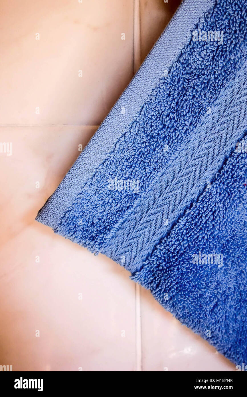Blue Cotton Face Cloth - Flannel Stock Photo