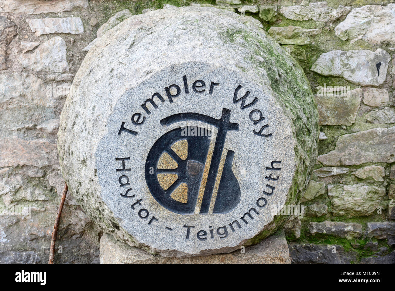 Sign marking the Templer Way which was the route granite was