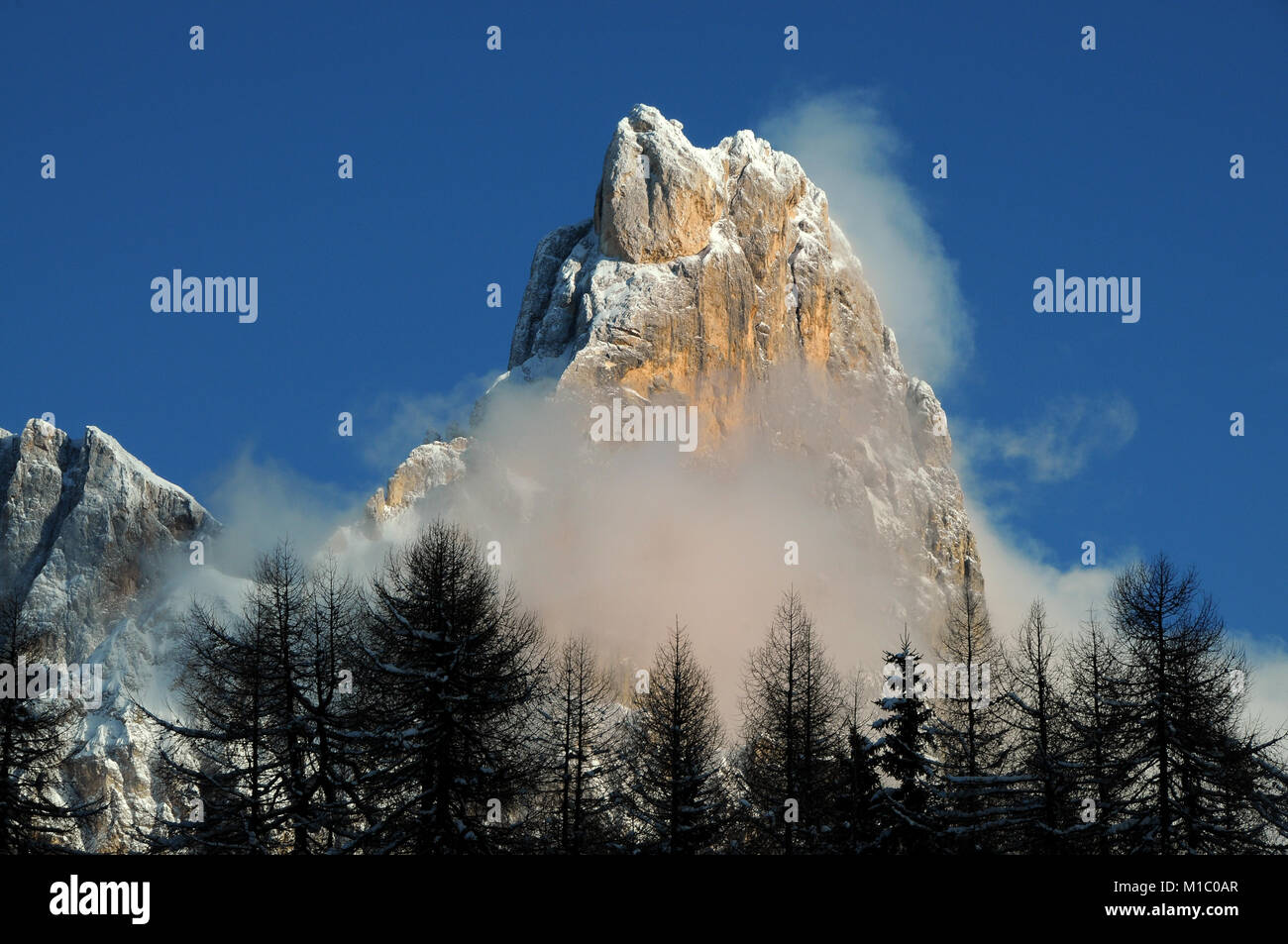 Cimon della Pala, mountain group Pale di San Martino in the Italian Dolomites, Europe. Stock Photo