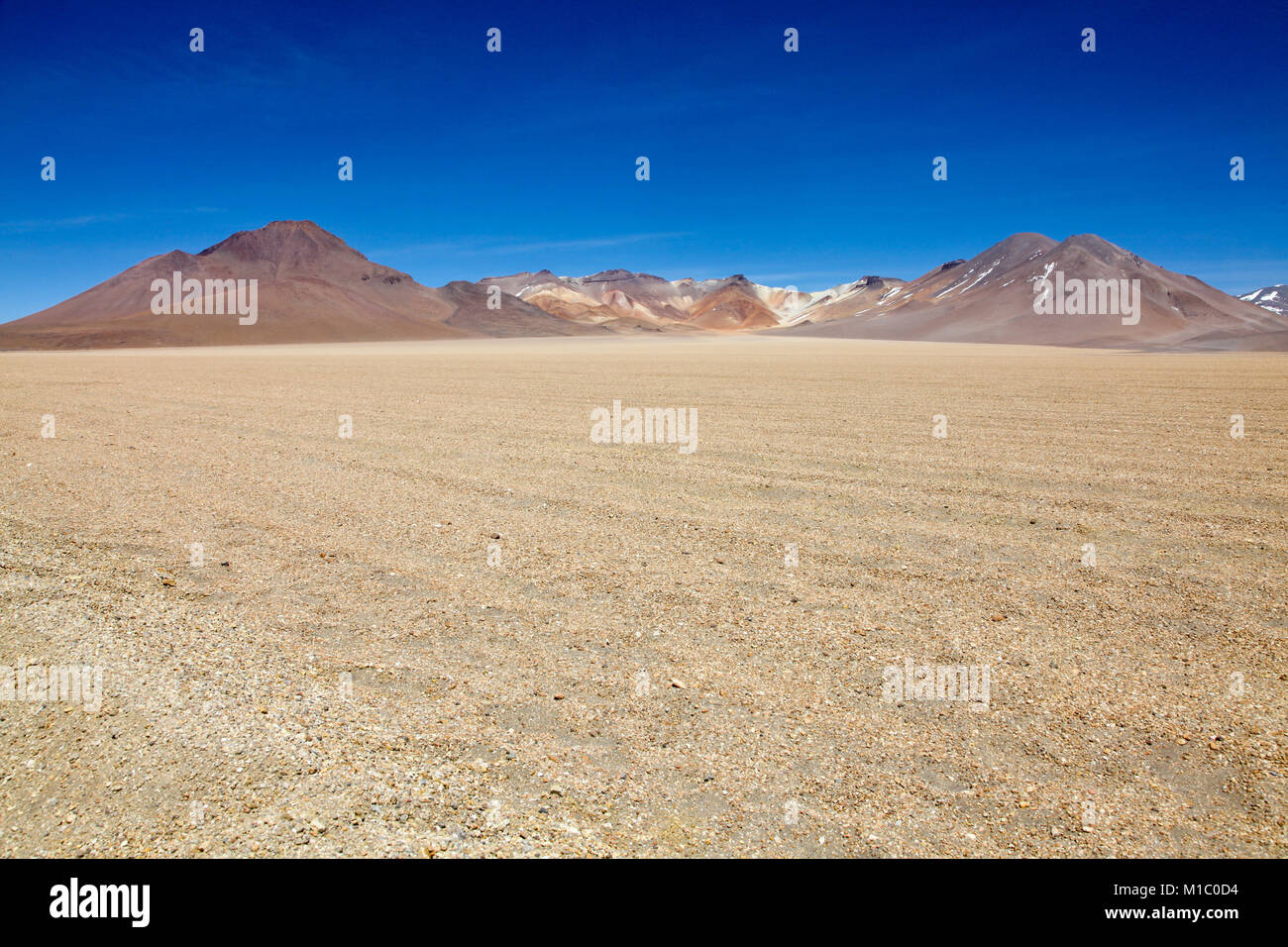 Sur L’pez or Sud L’pez Province, Altiplano of Bolivia, 2011: arid landscape of the Eduardo Avaroa Andean Fauna National Reserve, mountains Stock Photo