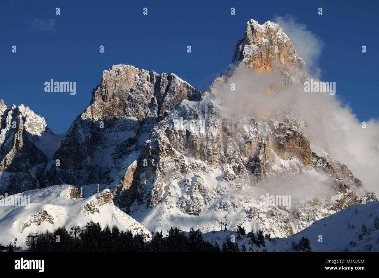 Cimon della Pala, mountain group Pale di San Martino in the Italian Dolomites, Europe. Stock Photo