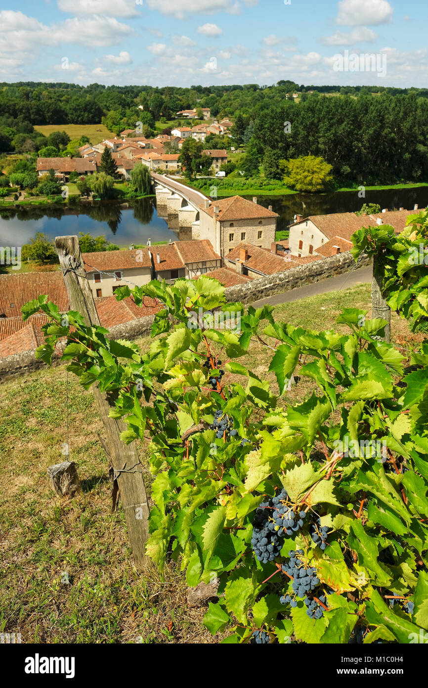 Saint Germain de Confolens on the Vienne River in South West France