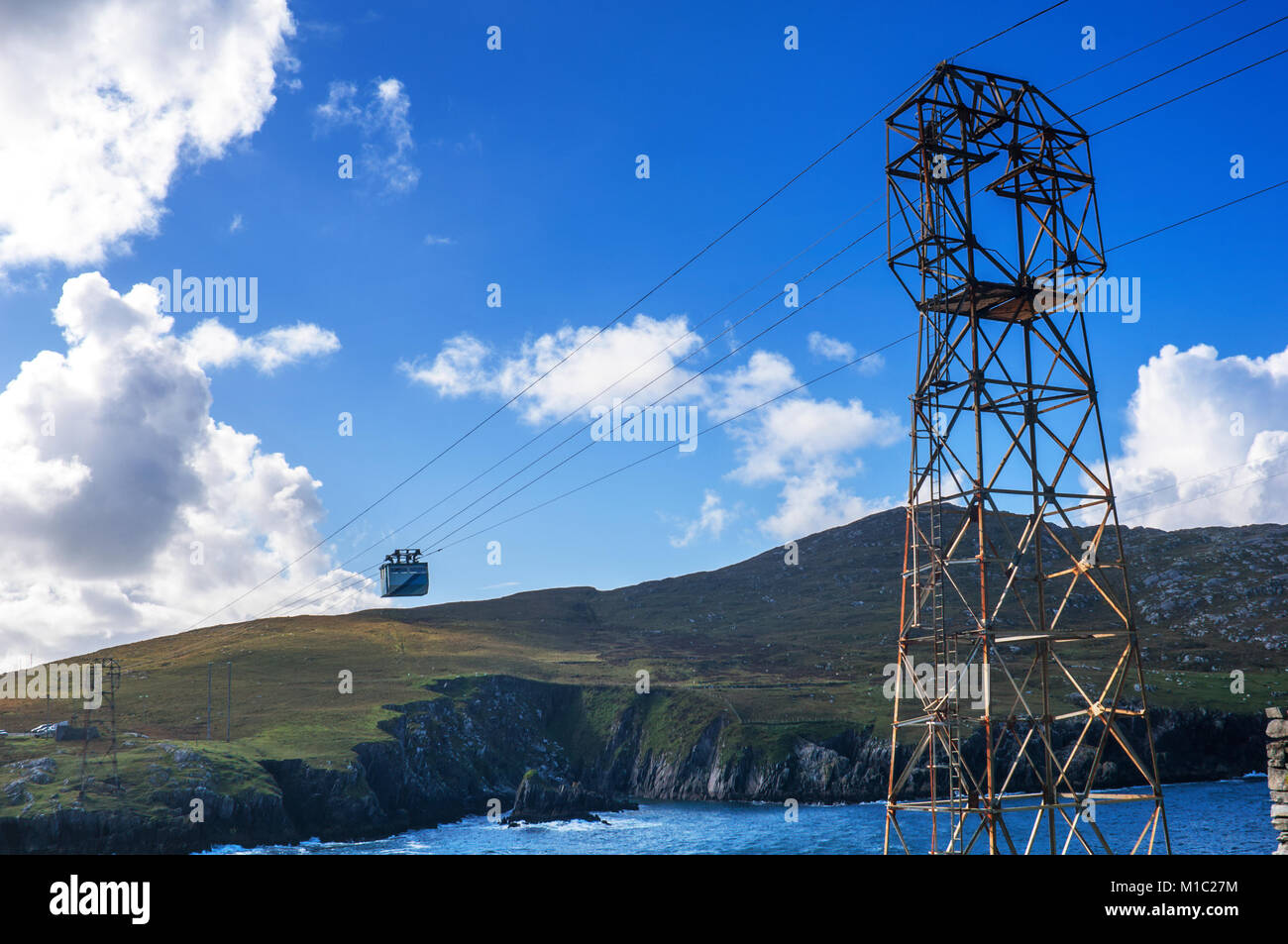 The Dursey Island cable car connecting the island to mainland County