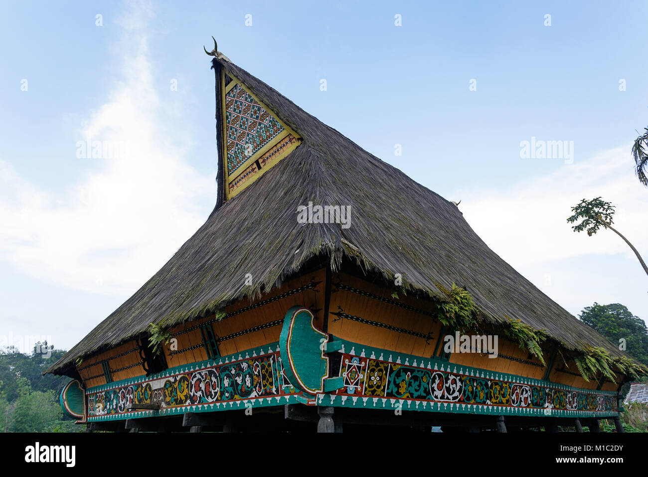 Traditional ethnic house in a village near Berastagi, Sumatra, Indonesia Stock Photo