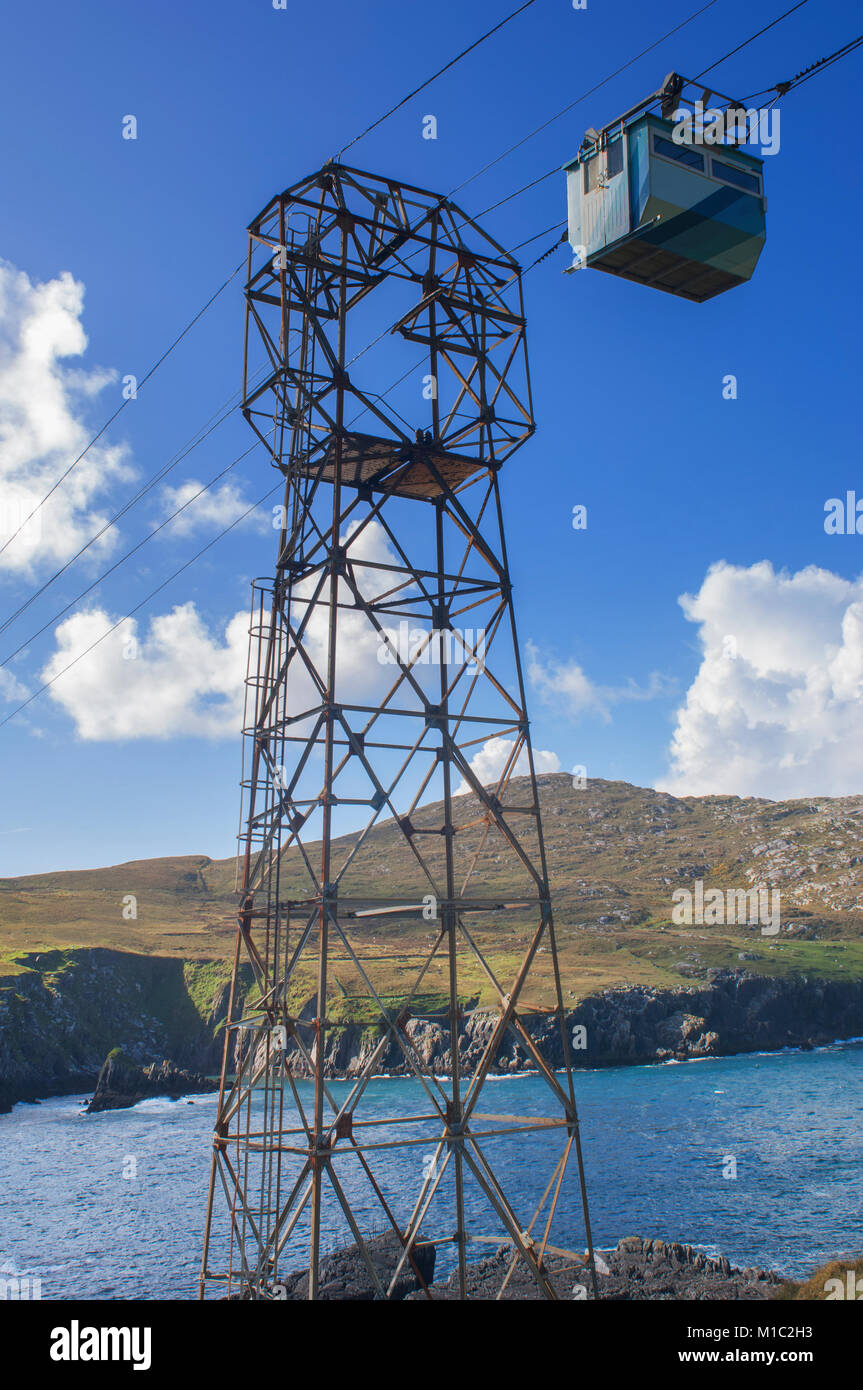 The Dursey Island cable car connecting the island to mainland County