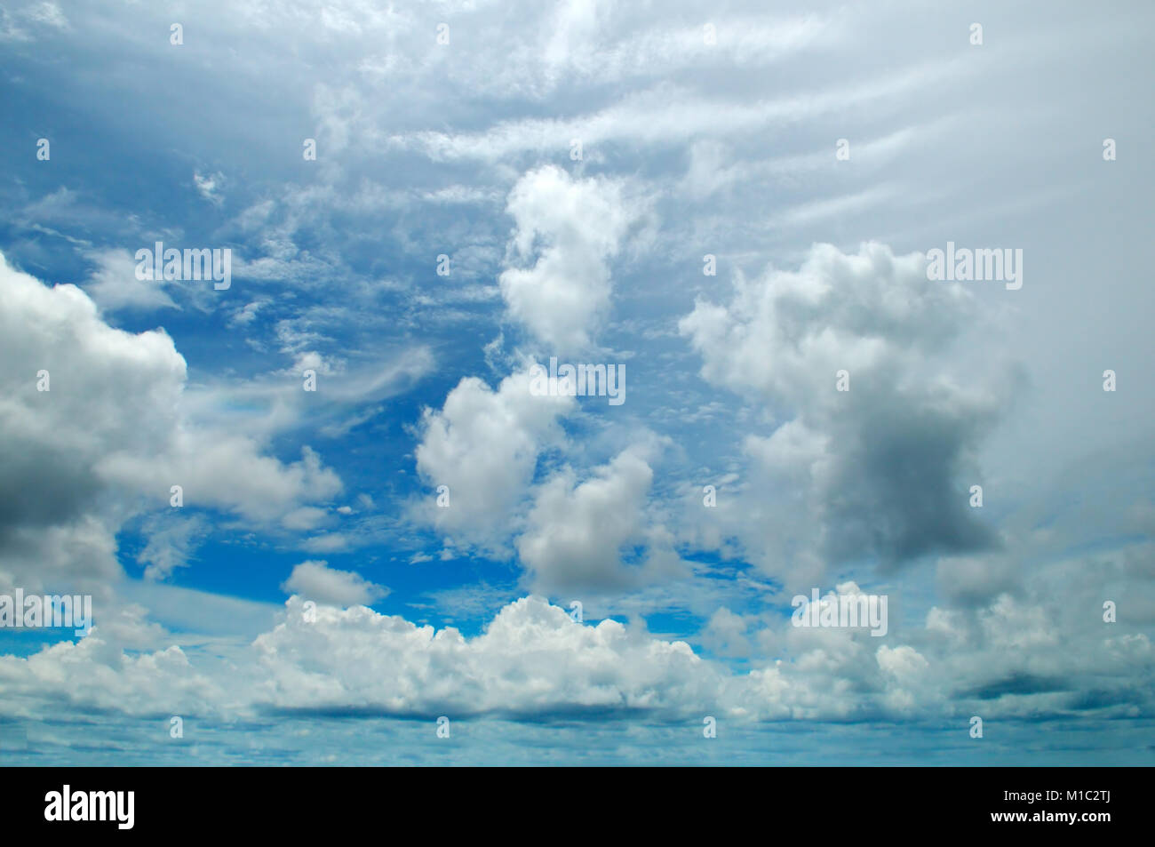 blue sky and white cumulus clouds Stock Photo - Alamy