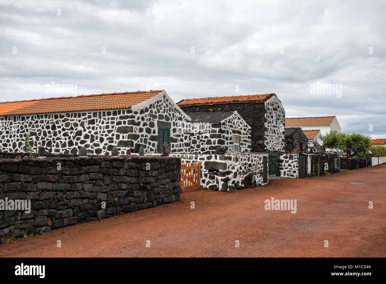 Traditional village on the island Pico with houses of volcanic stone, Azores Stock Photo Alamy