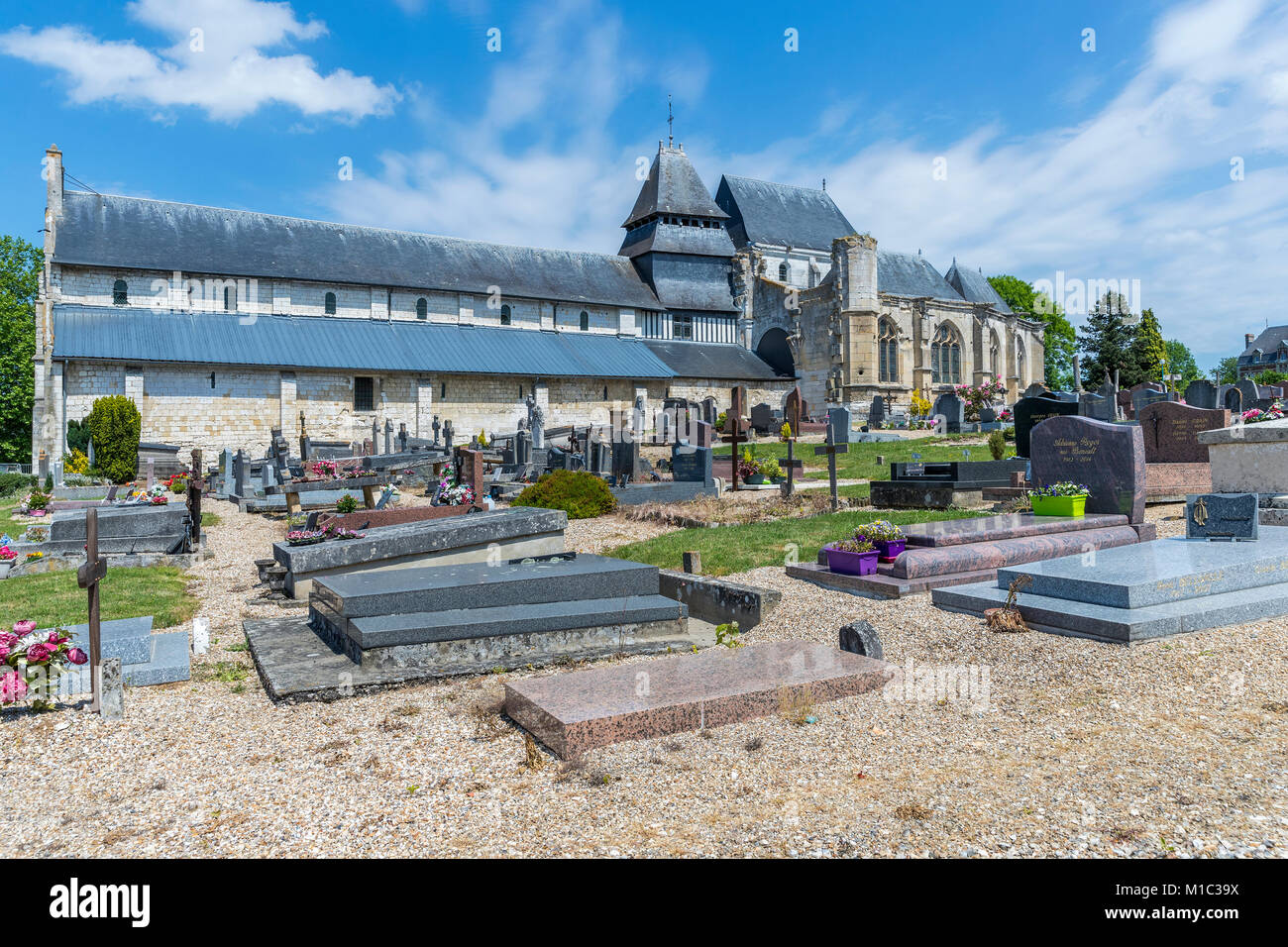 St. Valentine's Church at Jumièges, Seine-Maritime, Normandie, France, Europe Stock Photo