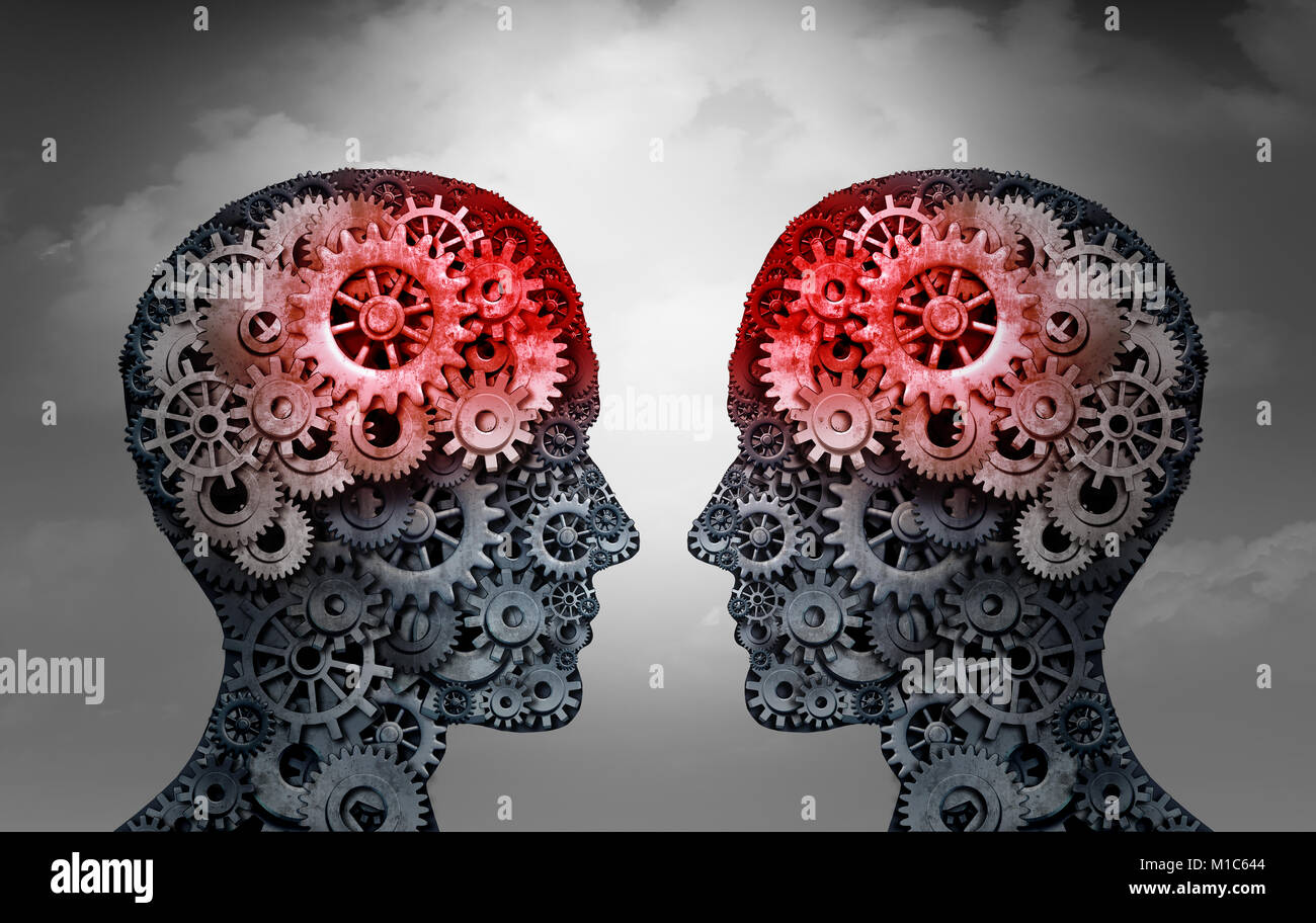 Telepathy and mind reading psychology or mental connection concept as