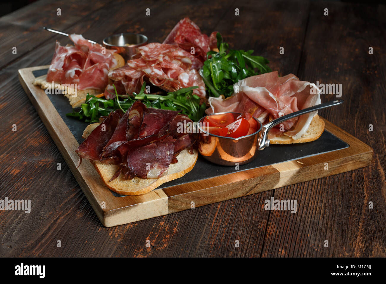 Assorted Deli Cold Meats on a plate Stock Photo Alamy