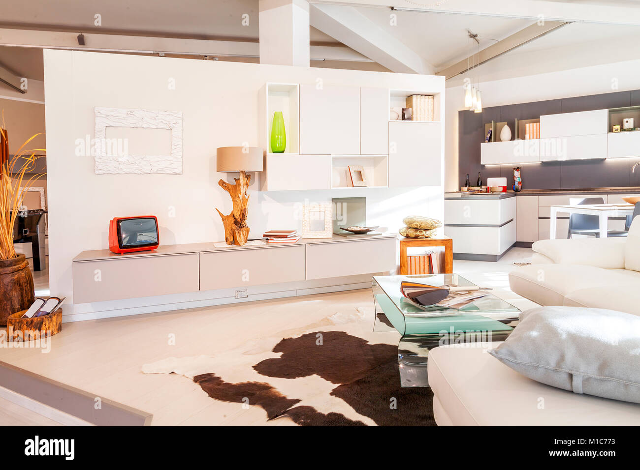 home interior modern beautiful apartment in new luxury location Stock Photo