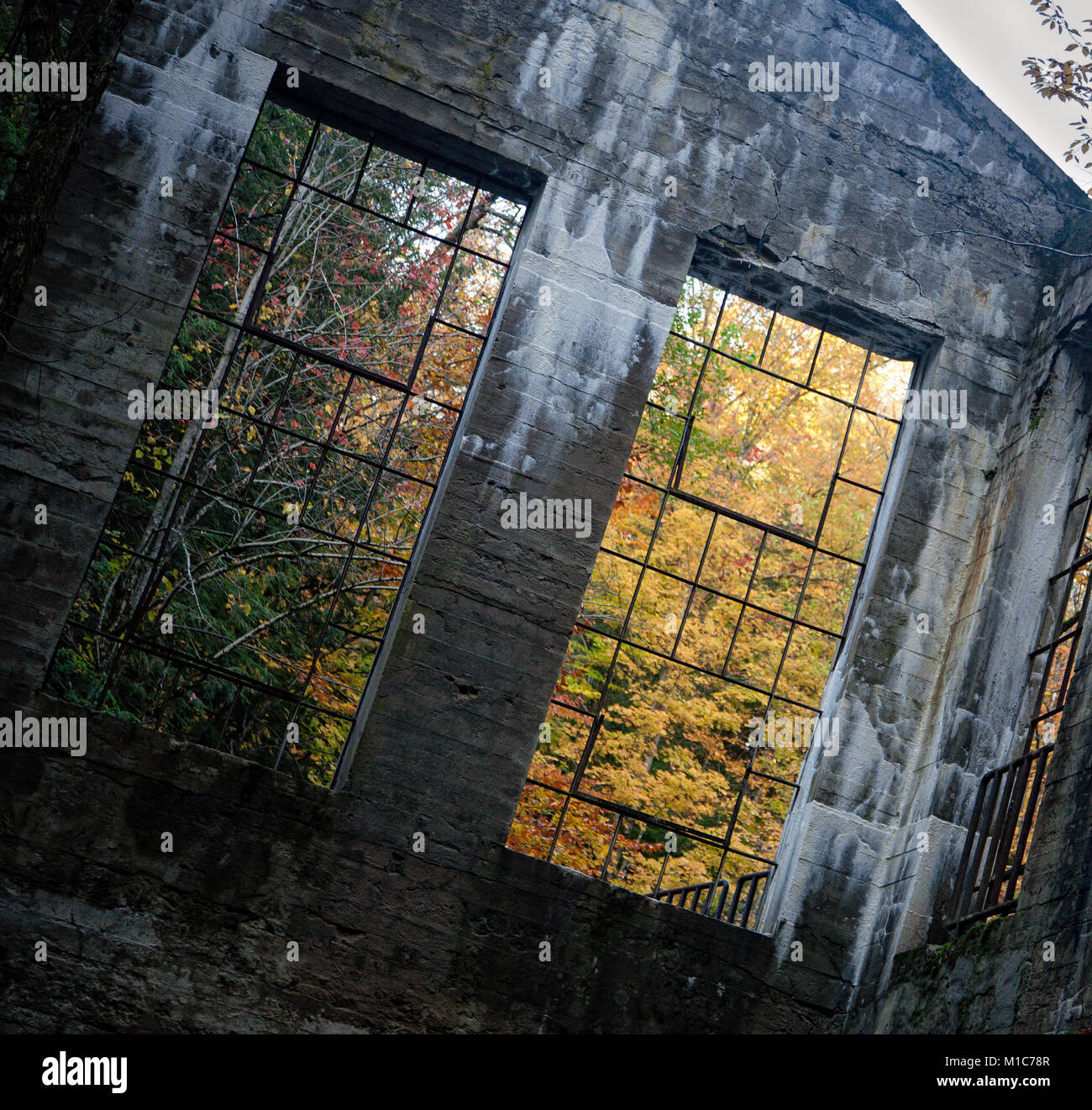 Windows at Carbide Willson Ruins Stock Photo