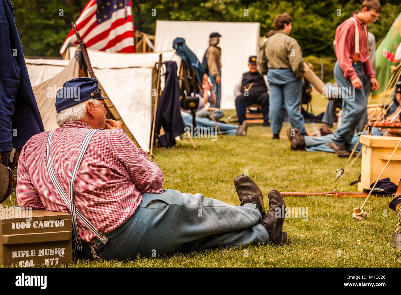 Civil War Encampment Paxton, Massachusetts, USA Stock Photo Alamy