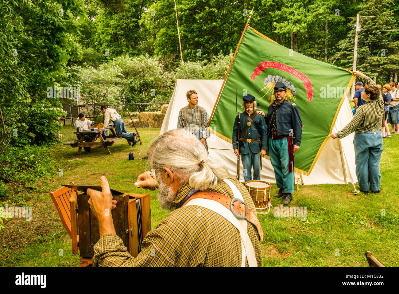 Civil War Encampment   Paxton, Massachusetts, USA Stock Photo