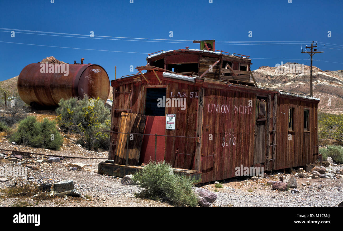 Olf ghost town at Rhyolite ,Beatty ,Nevada Stock Photo Alamy