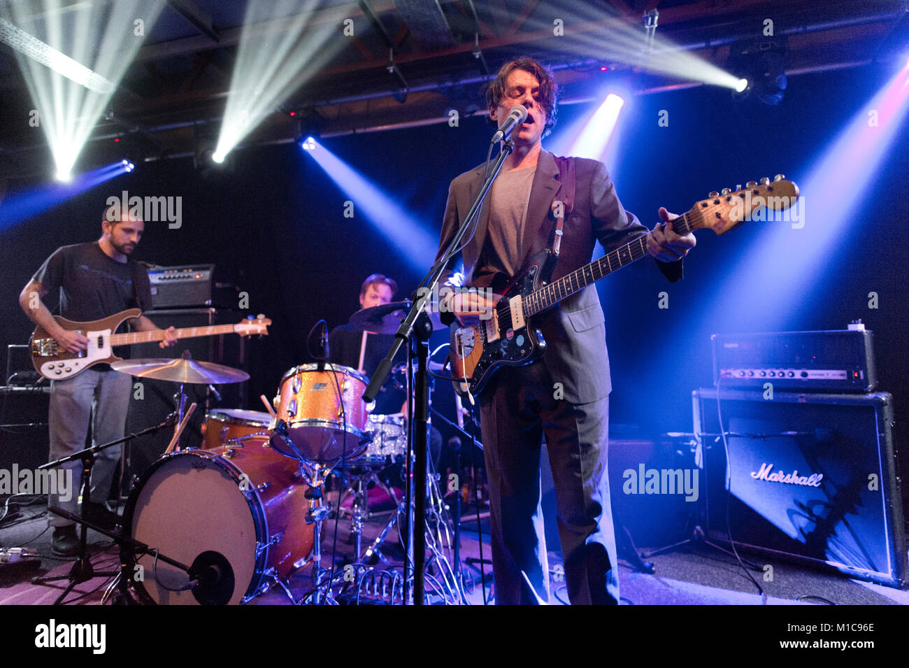 Leeds, UK. 28th Jan, 2018. US rock band Wand play at the Brudenell Social Club, Leeds, UK. Lead singer Cory Hanson in centre. Credit: John Bentley/Alamy Live News Stock Photo