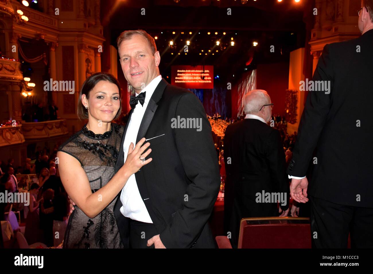 Simon Zaglmann - General Manager - Kempinski Hotel Moika 22 mit Ehefrau Stock Photo