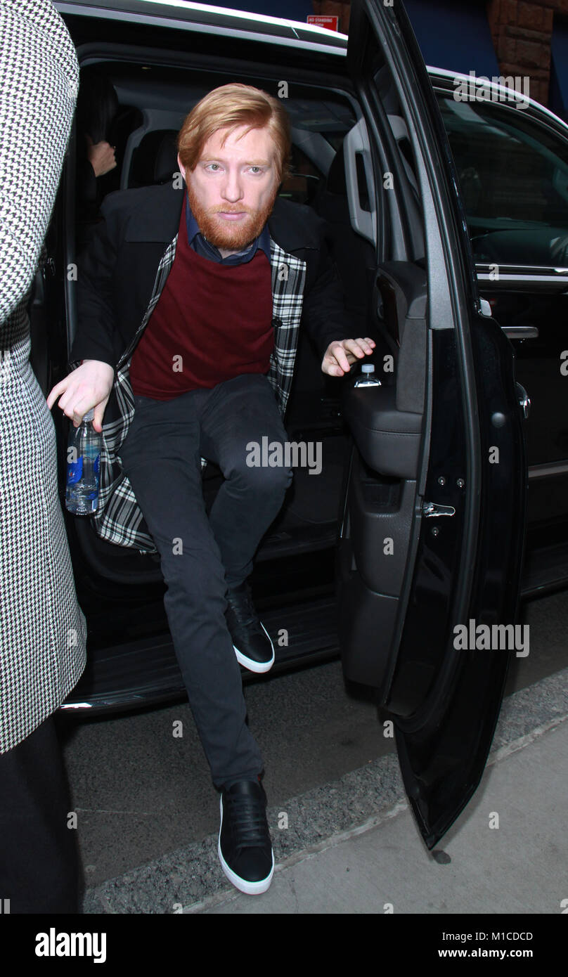 New York, NY, USA. 29th Jan, 2018. NEW YORK, NY January 29, 2018:Domnhall Gleeson at Build Series to talk about new movie Peter Rabbit in New York City.January 29, 2018. Credit:RW/MediaPunch Credit: MediaPunch Inc/Alamy Live News Stock Photo