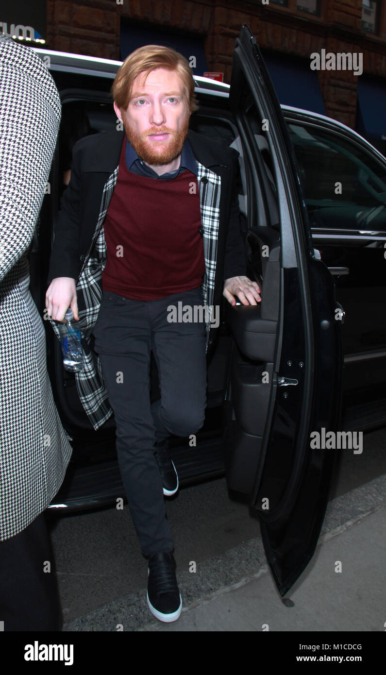 New York, NY, USA. 29th Jan, 2018. NEW YORK, NY January 29, 2018:Domnhall Gleeson at Build Series to talk about new movie Peter Rabbit in New York City.January 29, 2018. Credit:RW/MediaPunch Credit: MediaPunch Inc/Alamy Live News Stock Photo