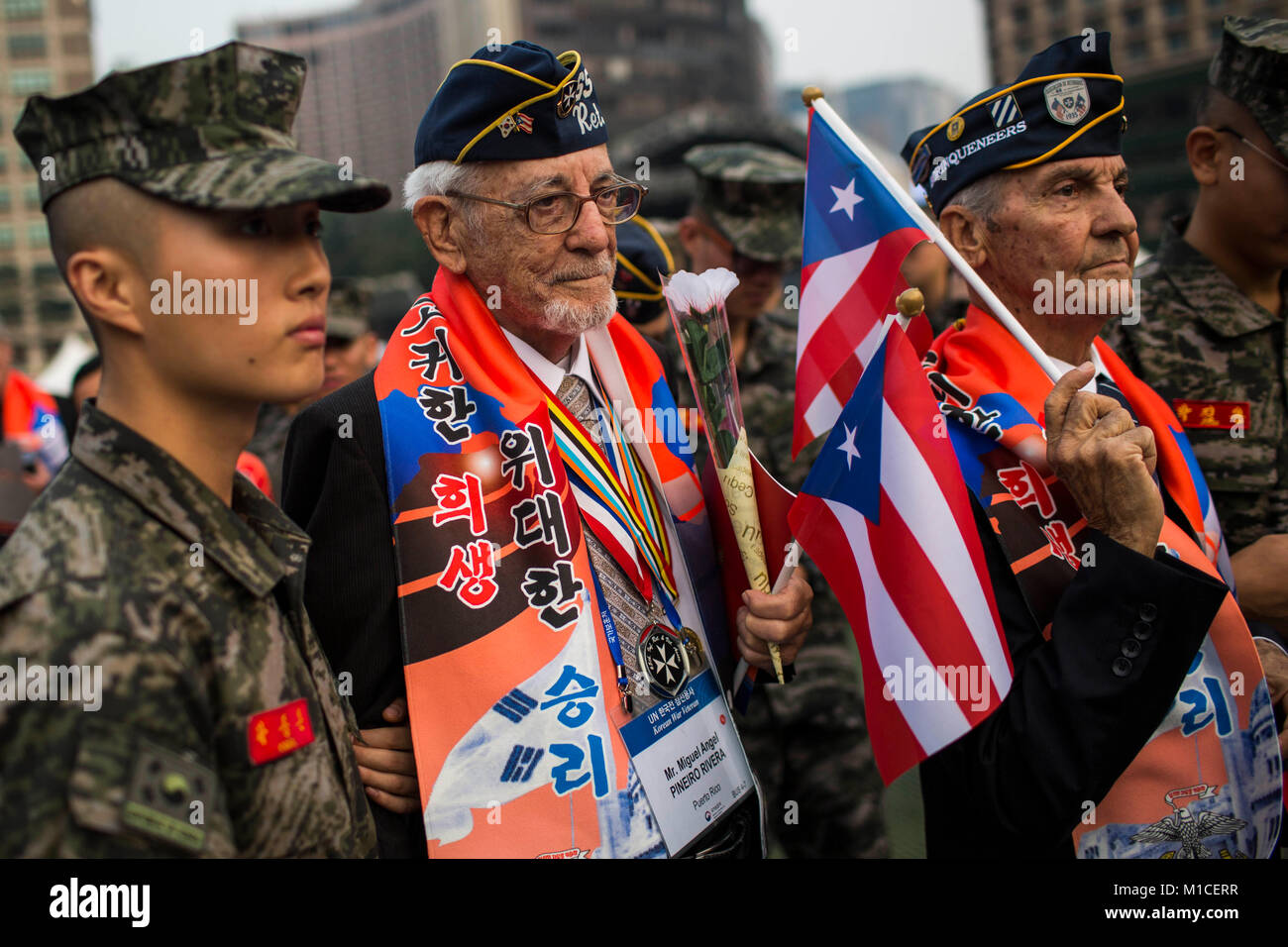 Puerto Rico. 24th Sep, 2016. 24 de septiembre de 2016/ Corea del Sur Los  Veteranos del regimiento 65 de infanteria fueron homenajeados en dos  actividades differentes. En la primera recibieron medallas de