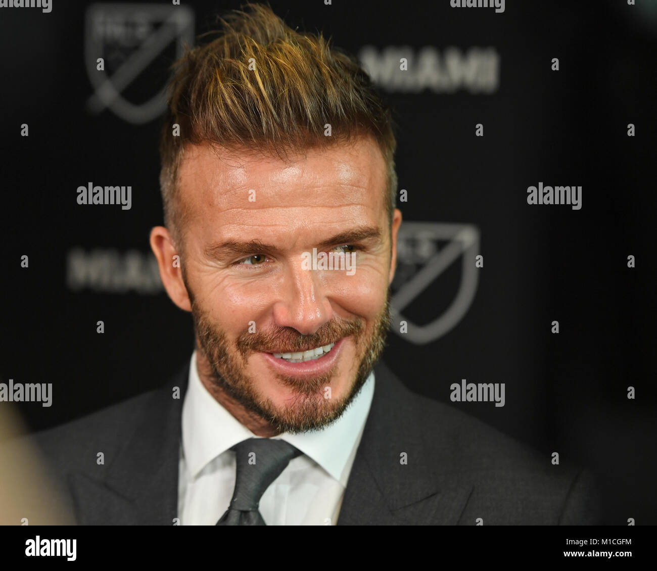 Miami Fl Usa 29th Jan 18 David Beckham In The Media Room After He Announces The Official Launch Of The Miami Major League Soccer Team At Adrienne Arsht Center On January 29 Miami Fl Usa 29th Jan 18 David Beckham In The Media Room After He Announces The Official Launch Of The Miami Major League Soccer Team At Adrienne Arsht Center On January 29
