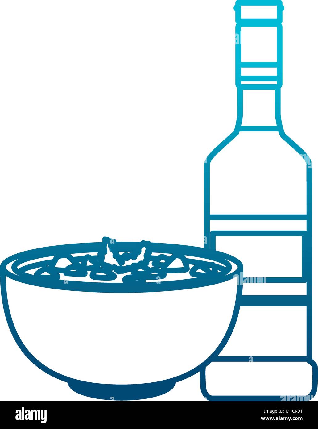 Tequila and mexican beans food Stock Vector