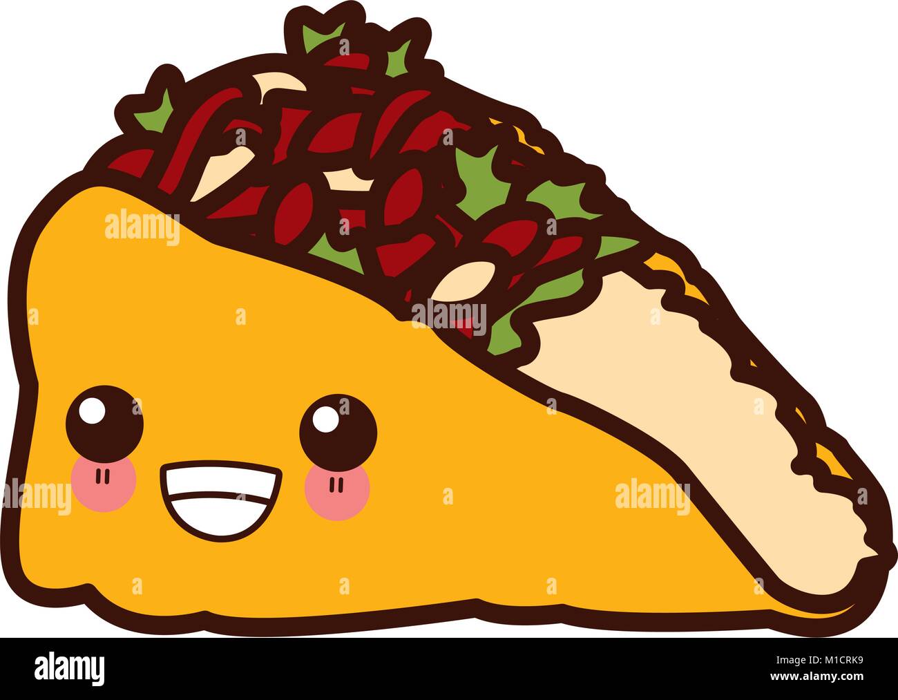 Taco mexican food cute kawaii cartoon Stock Vector Image & Art Alamy