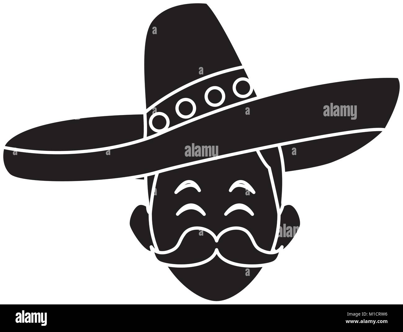 Mexican with hat and mustache Stock Vector Image & Art - Alamy