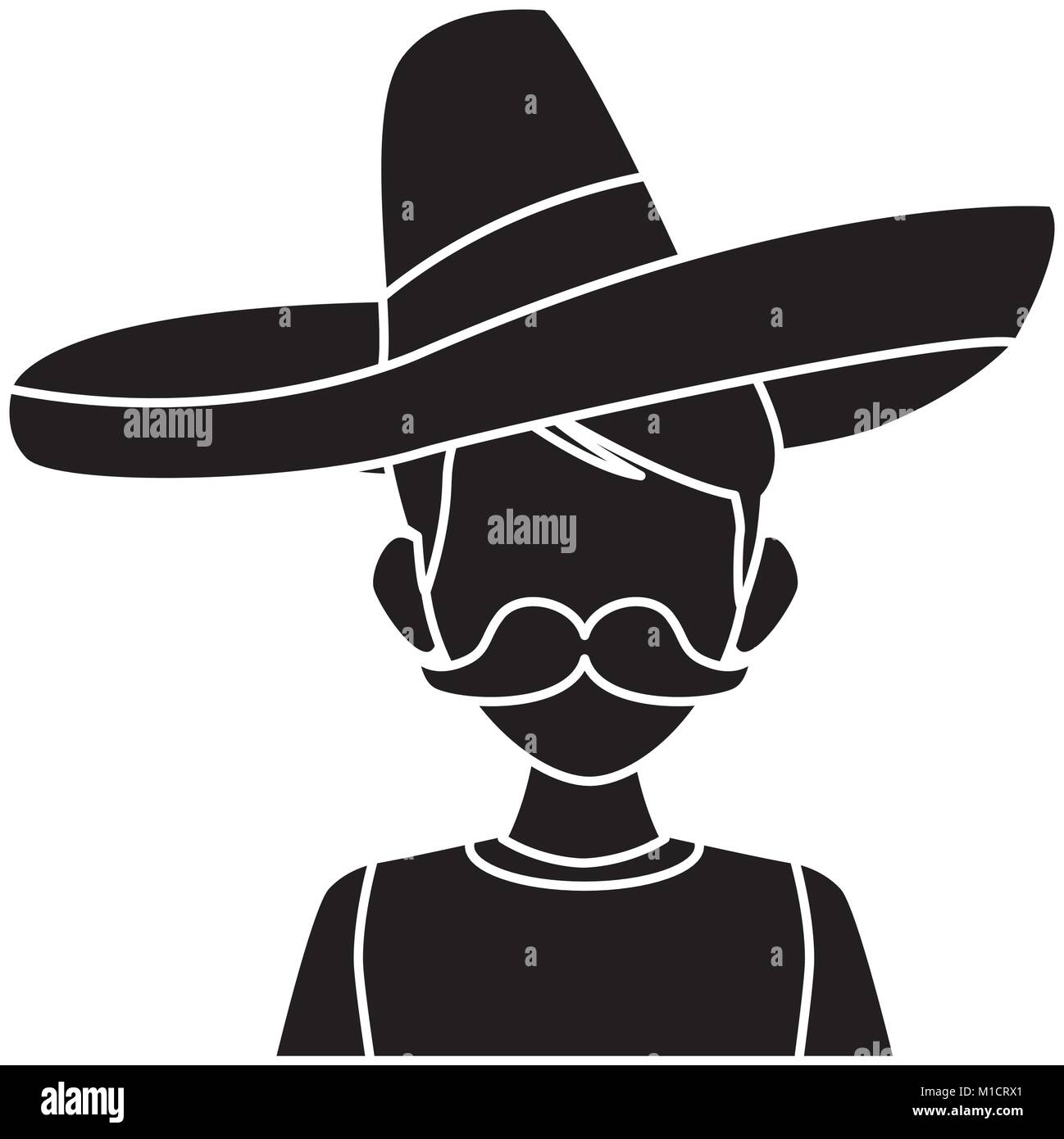 Mexican with hat and mustache Stock Vector Image & Art - Alamy
