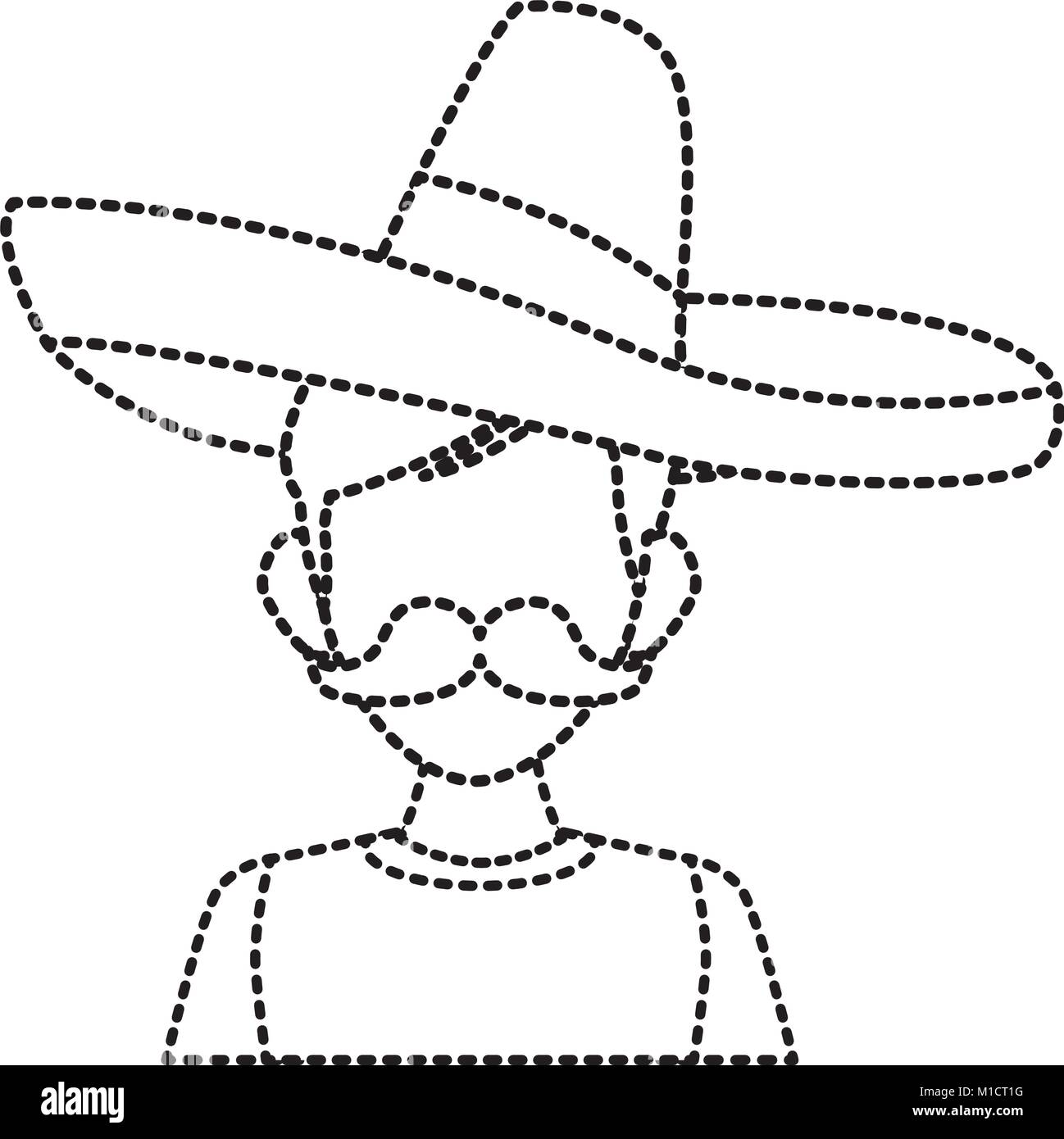 Mexican with hat and mustache Stock Vector Image & Art - Alamy