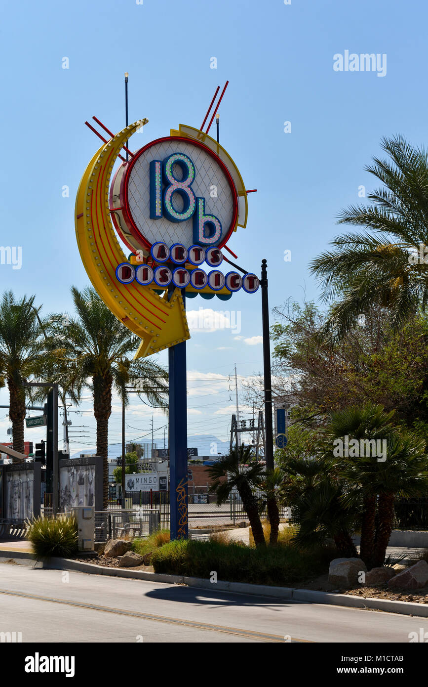 18b Arts District sign in Downtown Las Vegas Stock Photo