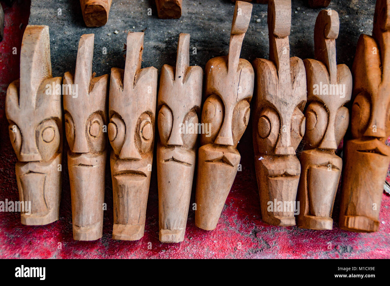 Ethnic Batak art sold as souvenirs in North Sumatra Indonesia Stock Photo