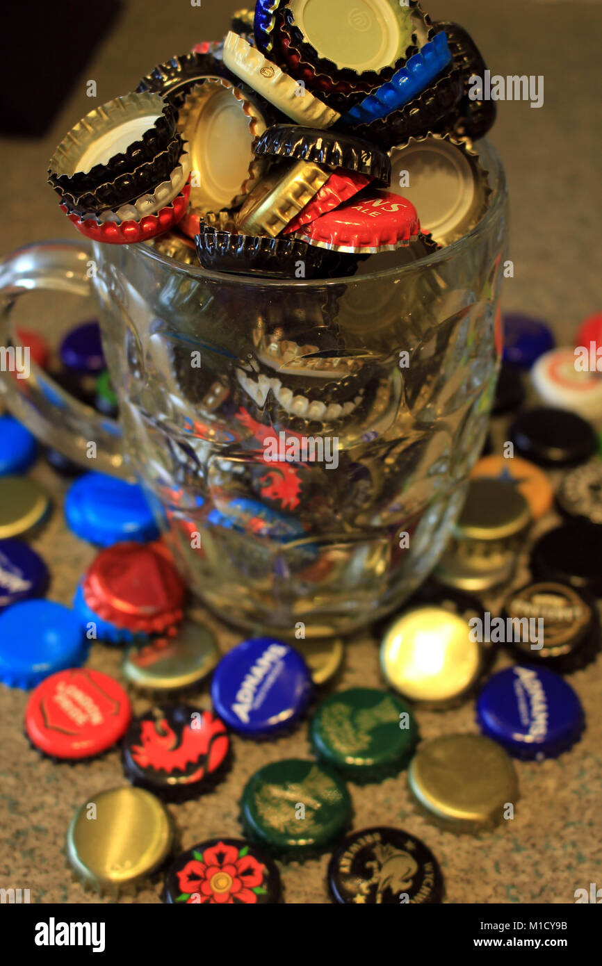 Piles of beer bottle tops hires stock photography and images Alamy