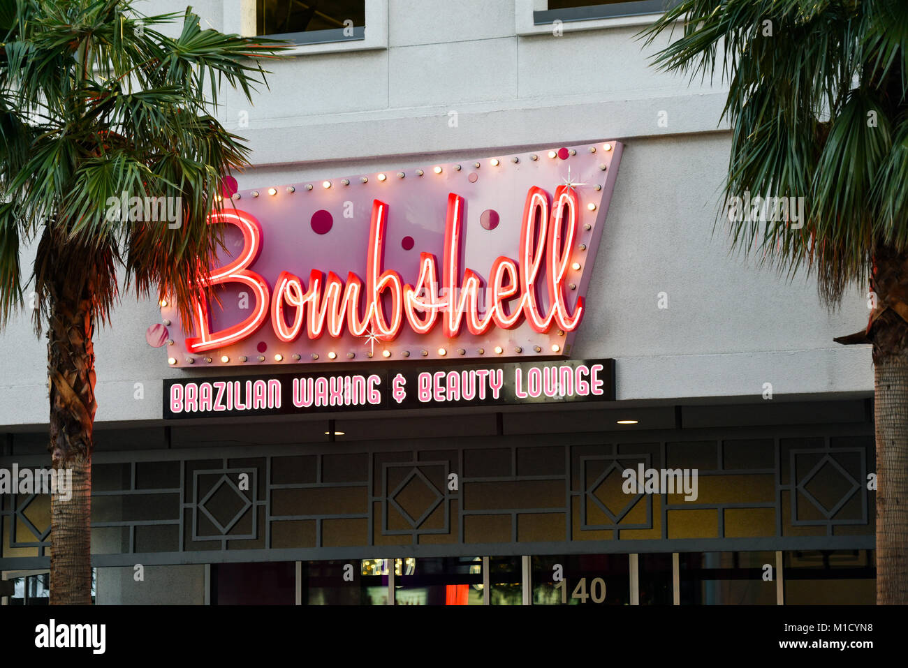 Bombshell, a Las Vegas beauty business in downtown Las Vegas, Nevada. Stock Photo