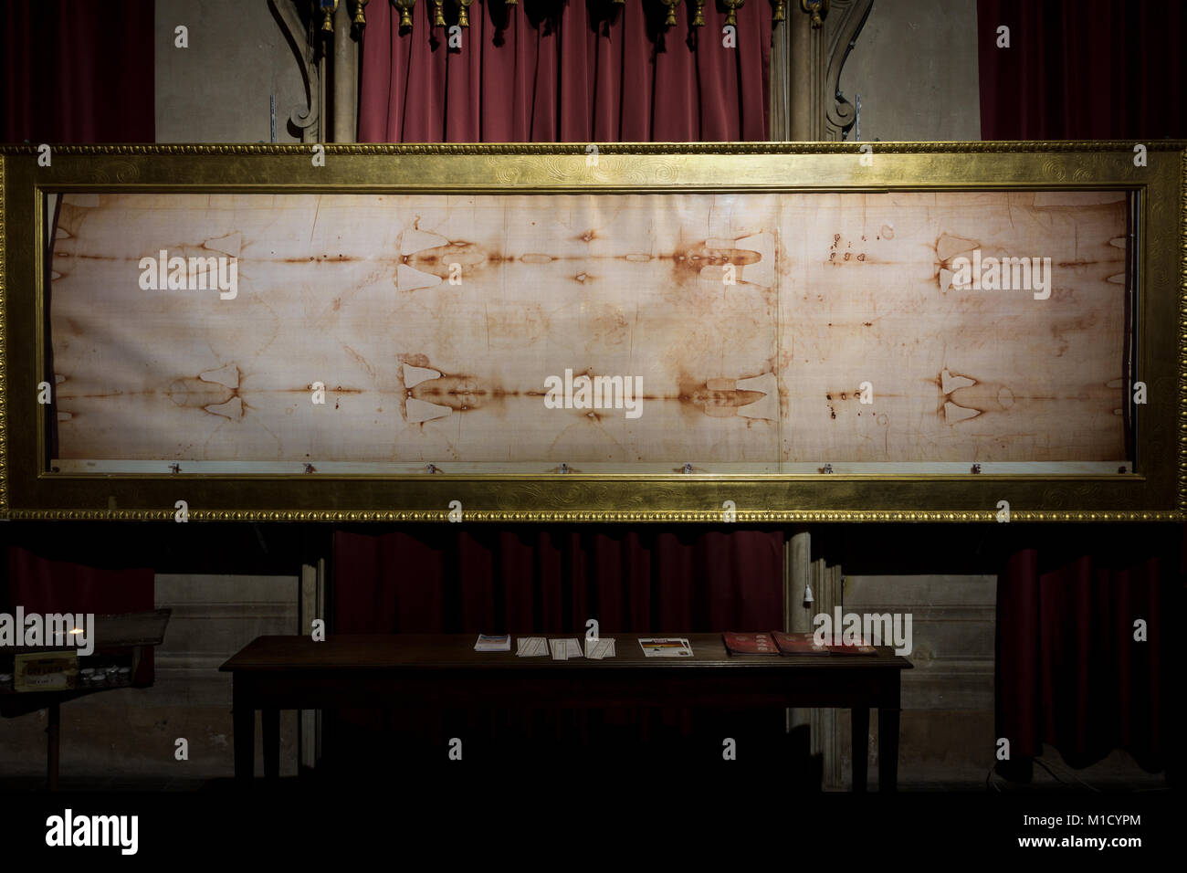 Copy of the Holy Shroud - Oratory of San Francesco Saverio del Caravita - Rome Stock Photo