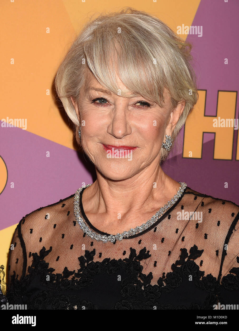 HELEN MIRREN UK film actress  arrives at HBO's Official Golden Globe Awards After Party at Circa 55 Restaurant in the Beverly Hilton Hotel on January 7, 2018 in Los Angeles, California. Photo: Jeffrey Mayer Stock Photo