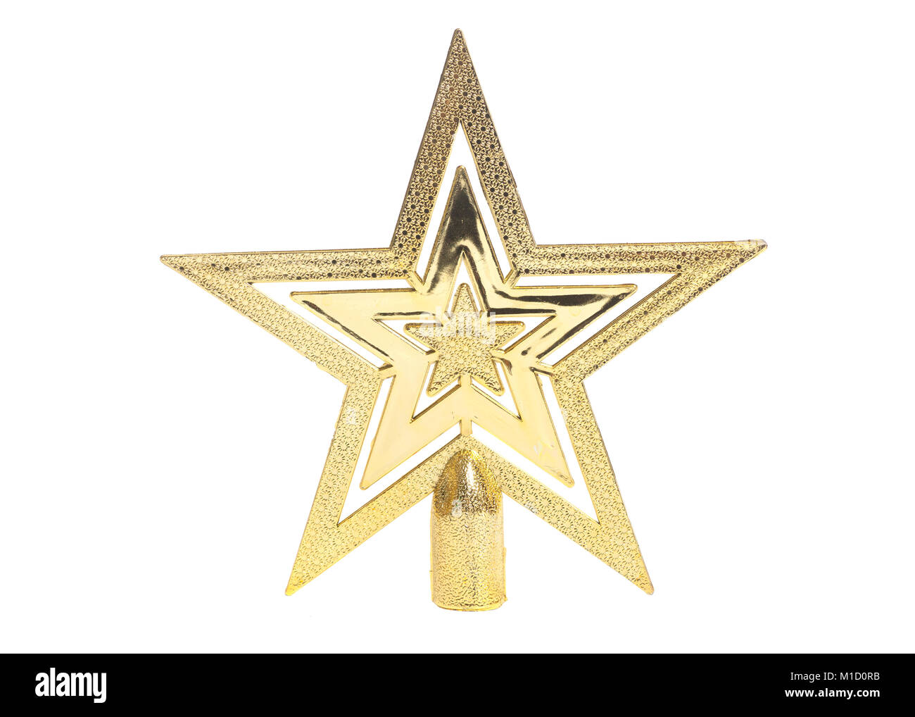 Golden Christmas Star isolated on white background Stock Photo - Alamy