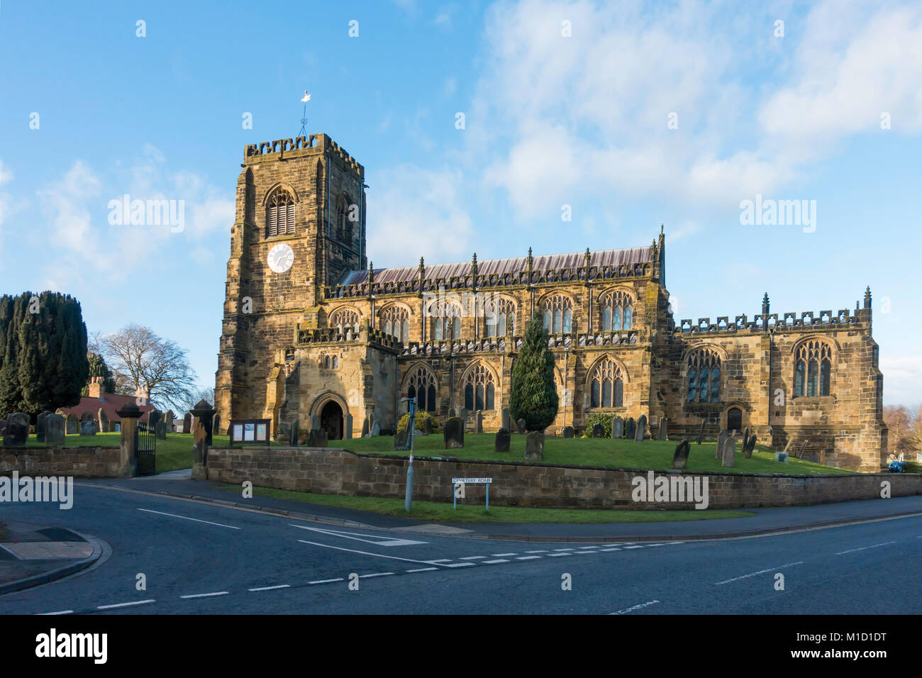 Saint Mary's Medieval Gothic Church Kirkgate Thirsk North Yorkshire England UK  Tower  built 1450 Stock Photo