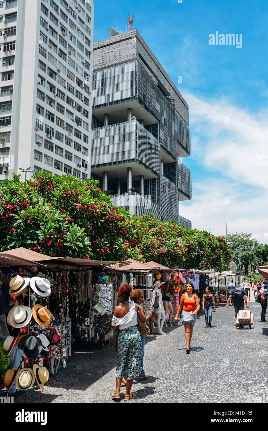 Street market in downtown Rio de Janeiro, Brazil Stock Photo