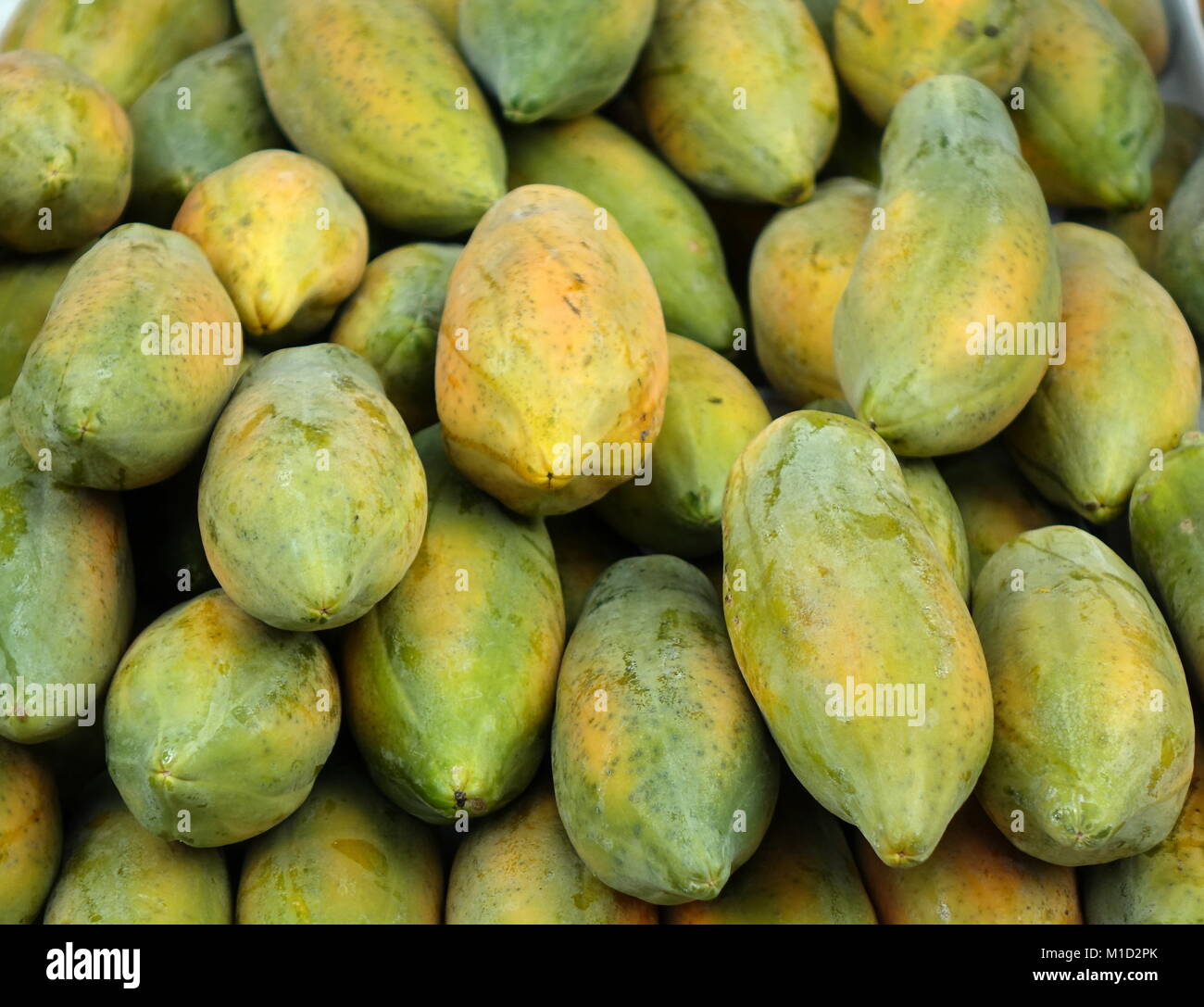 A market in Taiwan sells fresh locally grown papayas Stock Photo Alamy